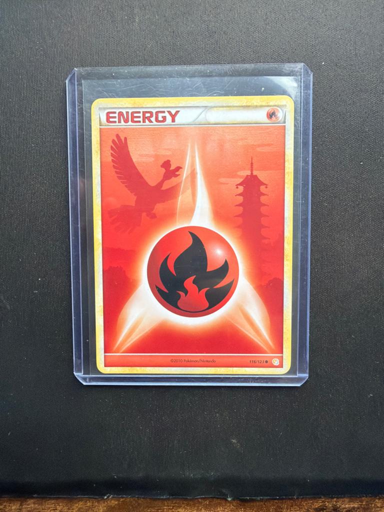 Pokémon HGSS fire Energy 116/123, Ophalen of Verzenden, Zo goed als nieuw, Losse kaart