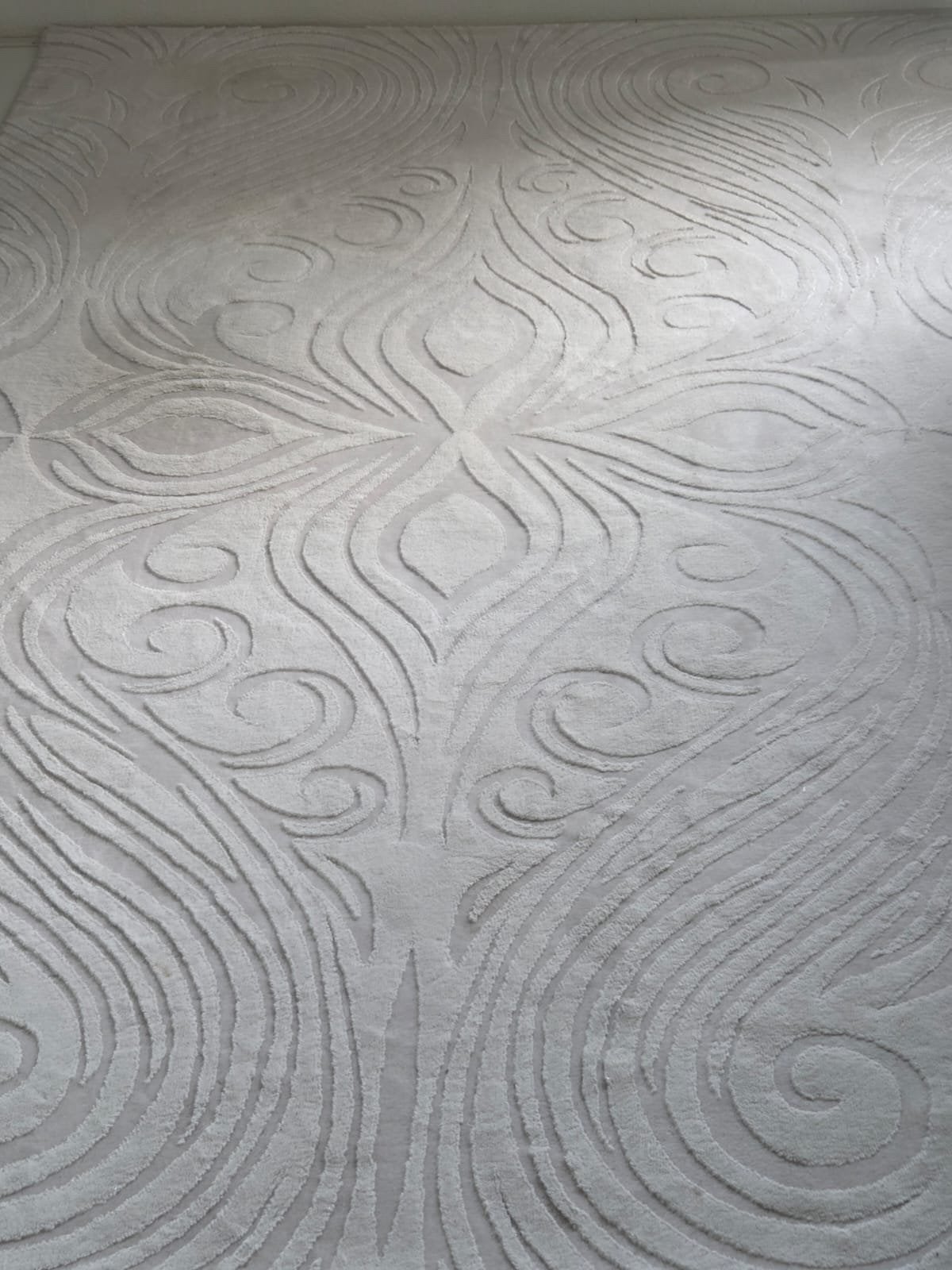 Modern wit vloerkleed 160x230 cm met patroon