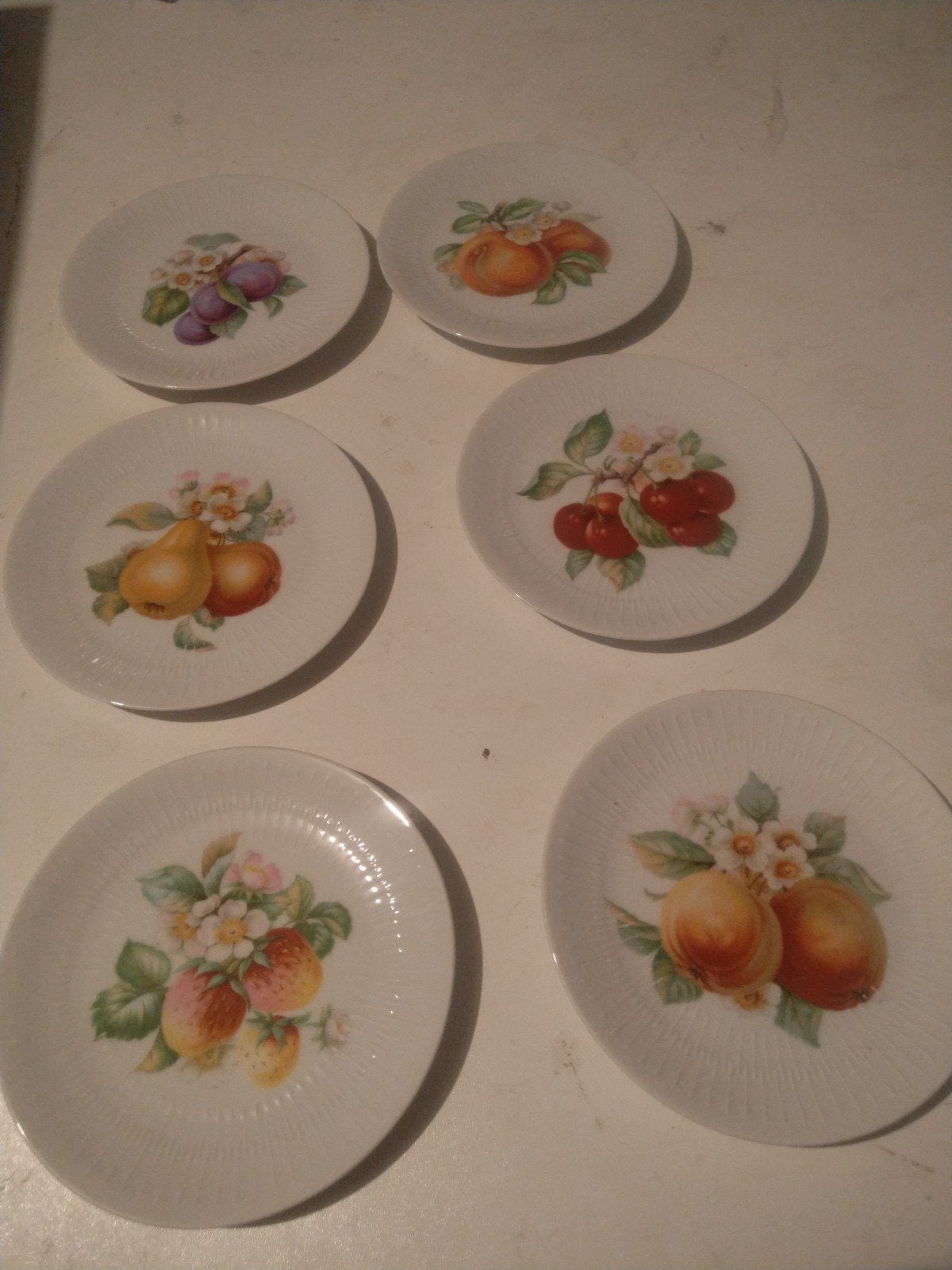 Set van 6 Hutschenreuther gebaksbordjes met fruitdecor, Ophalen of Verzenden