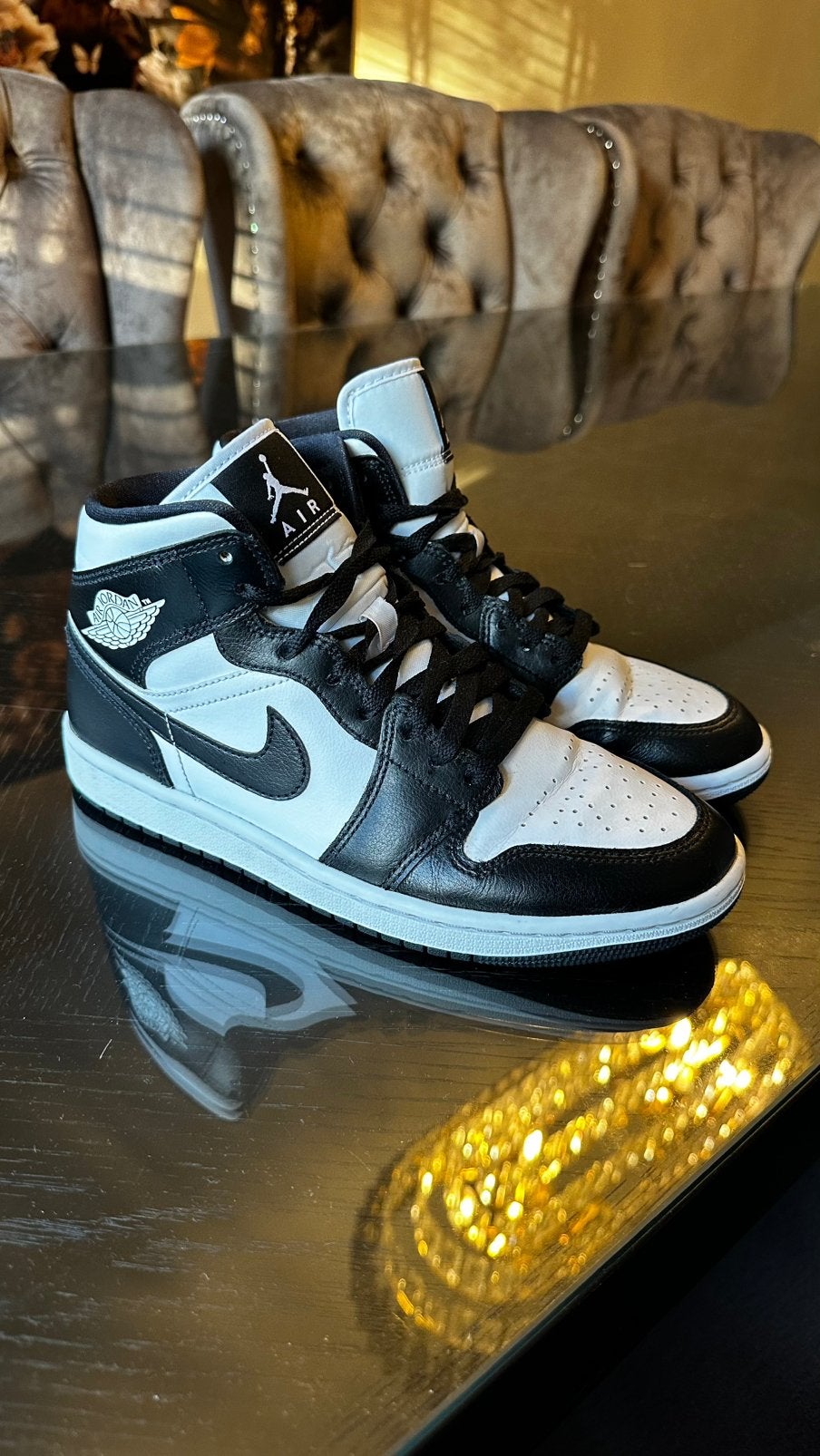 Nike Jordan Air 1 Mid sneakers Maat 40, Verzenden, Zwart, Sneakers of Gympen, Zo goed als nieuw