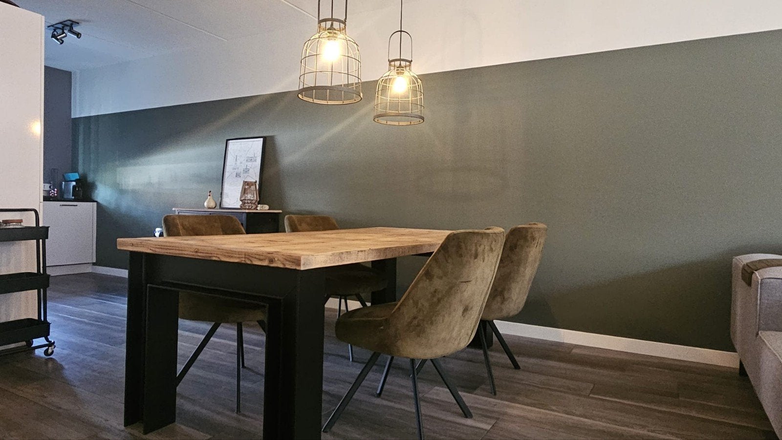eettafel met of zonder 4 stoelen, Ophalen of Verzenden, Rechthoekig, 200 cm of meer, 50 tot 100 cm