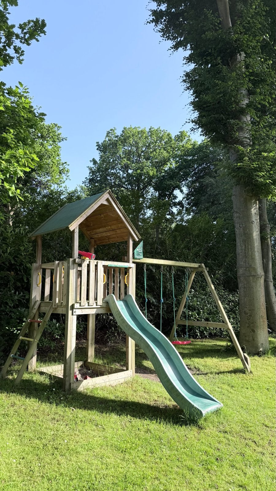 GERESERVEERD Jungle Gym Speeltoestel, glijbaan en schommels, Ophalen, Gebruikt, Glijbaan