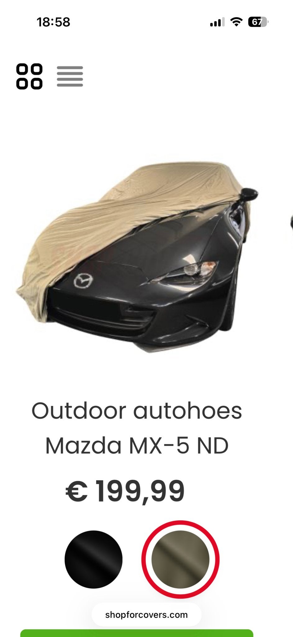 Outdoor autohoes Mazda MX-5 ND - Star Cover, Ophalen, Gebruikt, Op maat