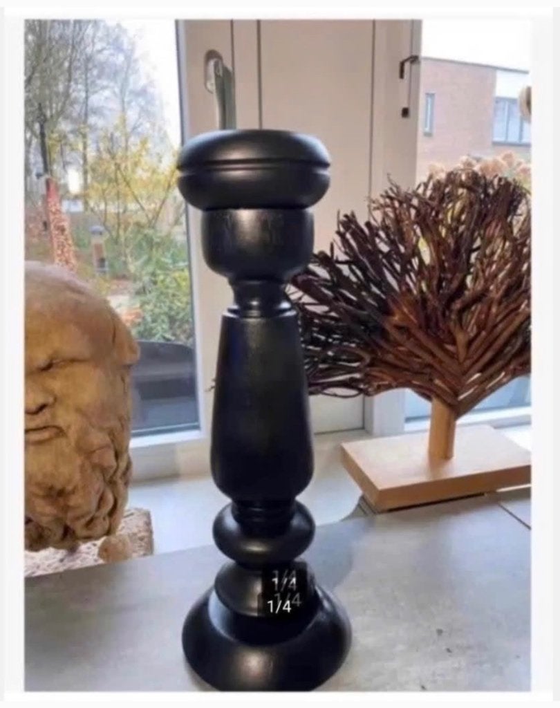 Houten Brocante hoedenstandaard zwart 43 cm, Antiek en Kunst, Ophalen of Verzenden