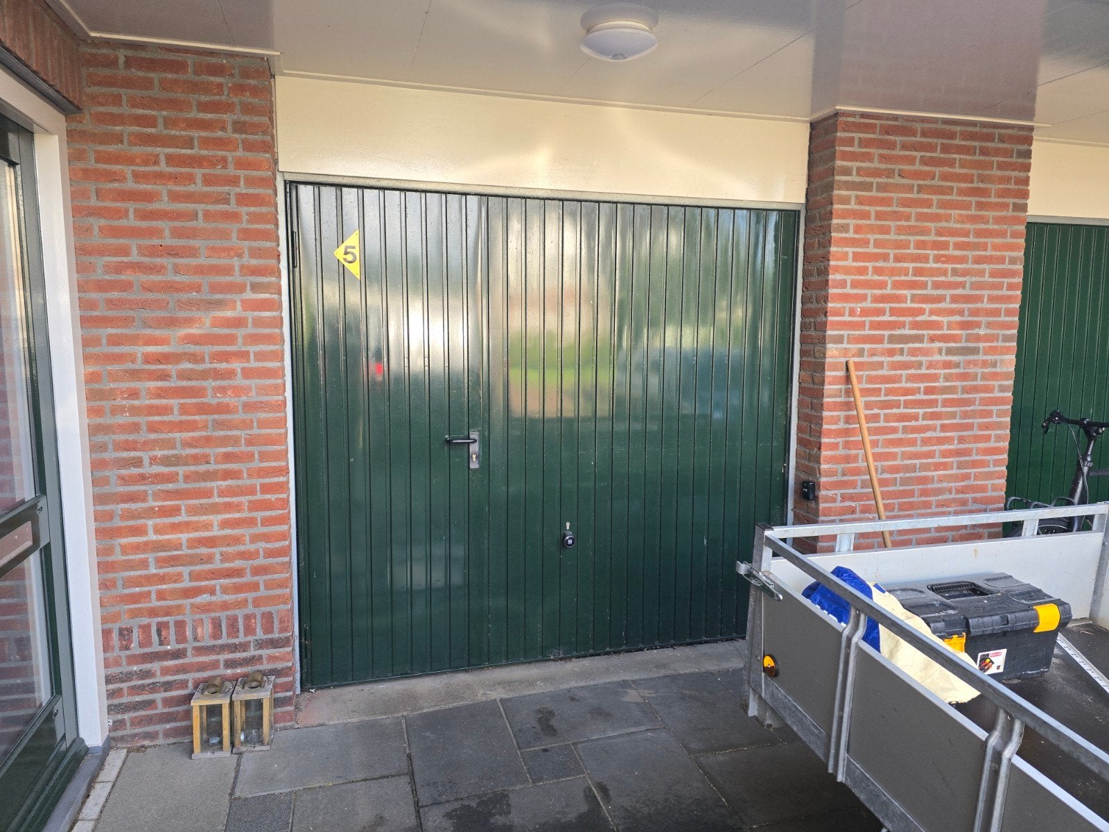 Hörmann Garagedeur - Groen, Goede Staat, Ophalen, Gebruikt, Garagedeur, 120 cm of meer