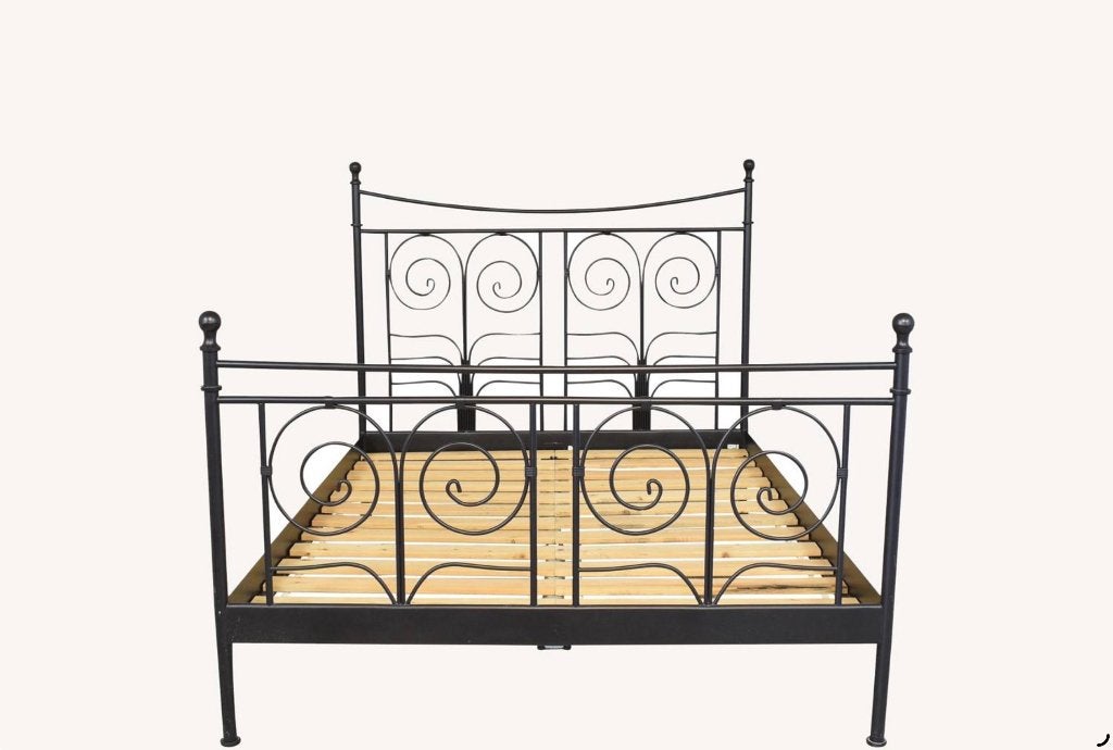 Ikea bed Norsund .Laatste kans, Ophalen, Gebruikt, Zwart, 140 cm