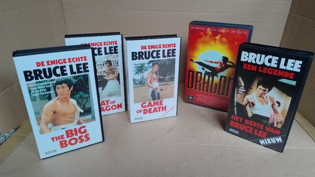 5 VHS filmbanden martial arts Bruce Lee, Martial arts, Alle leeftijden, Nederlands ondertiteld, Ophalen of Verzenden