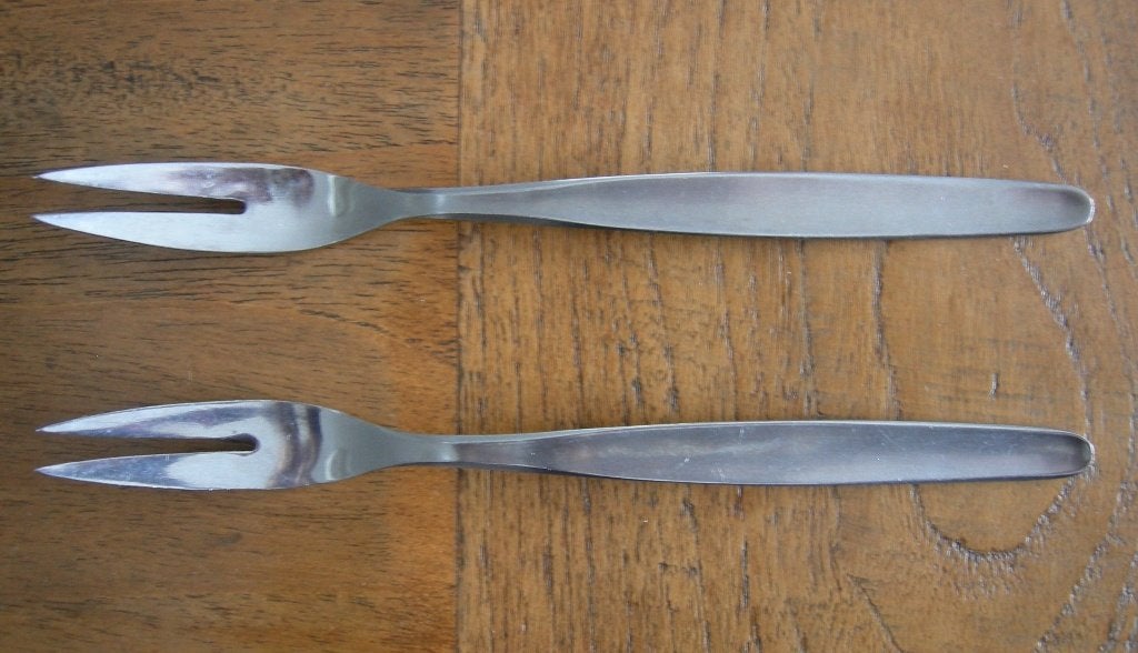 Amefa Vleesvork 2x van Stainless Steel (RVS). Lengte 18,5 cm, Huis en Inrichting, Keuken | Bestek, Los bestek, Ophalen of Verzenden