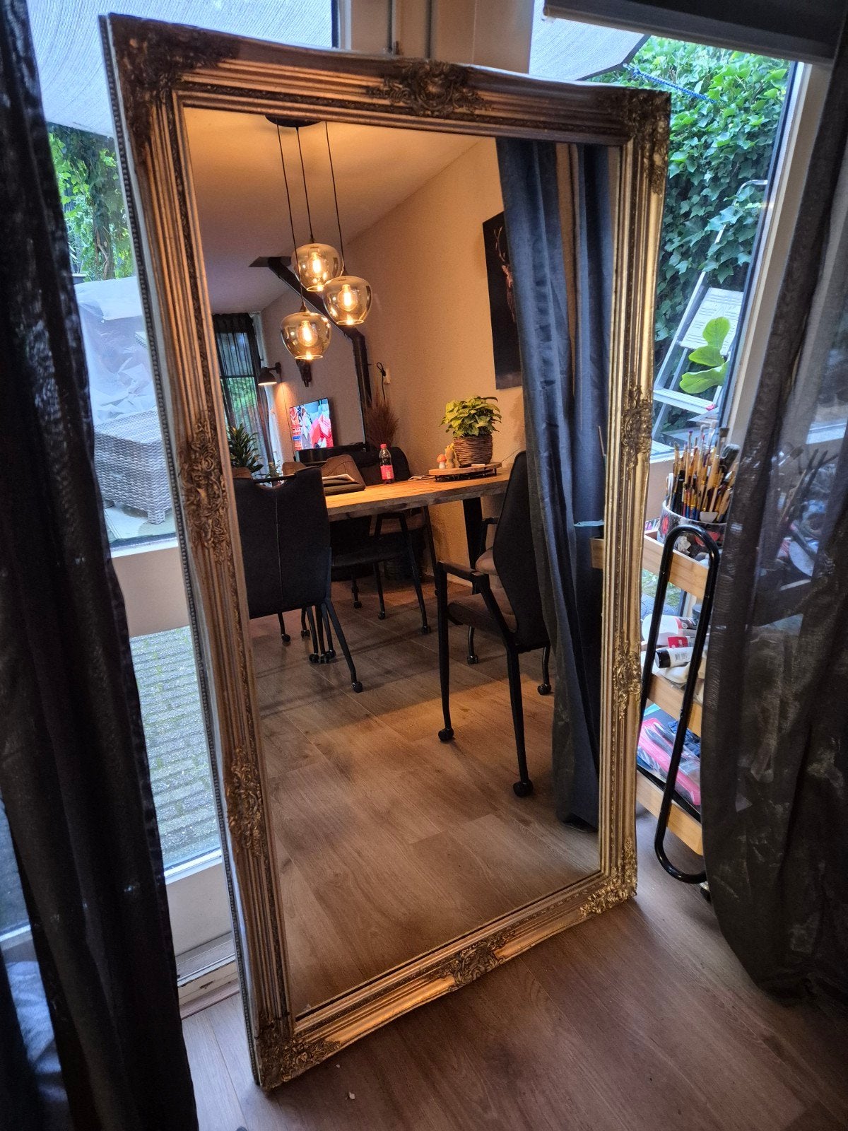 Grote spiegel met barok lijst - 156 x 85 cm, Huis en Inrichting, Ophalen, Gebruikt, 75 tot 100 cm, 150 tot 200 cm
