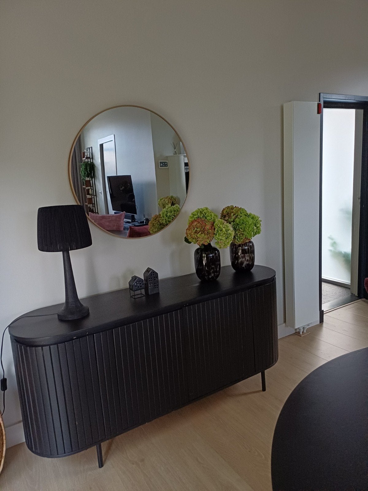 Zwart dressoir 160 cm breed, Ophalen, Gebruikt, 150 tot 200 cm, Modern