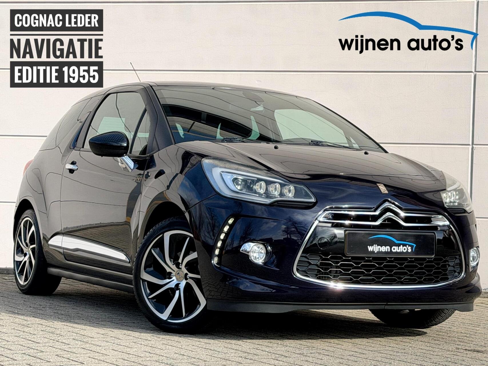 DS3 1955 Editie/ 110pk/ Cognac Leder/ Orig NL/ 1e eig/Camera, Voorwielaandrijving, Euro 6, Blauw, Handgeschakeld