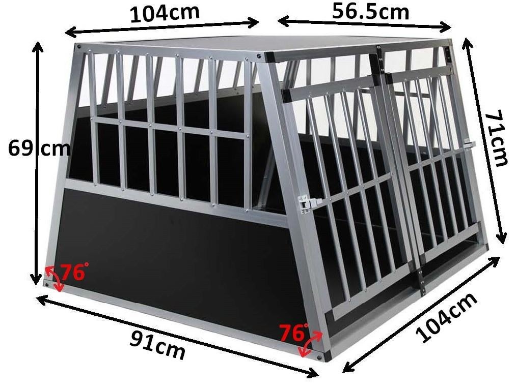 Autobench Aluminium Dubbeldeurs Auto Hondenbench 104x91x69H, Dieren en Toebehoren, Ophalen of Verzenden, Nieuw
