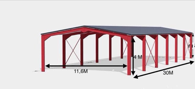 Nieuwe staalconstructie loods / garage 11,6 x 30 m, Eén persoon, Overige typen