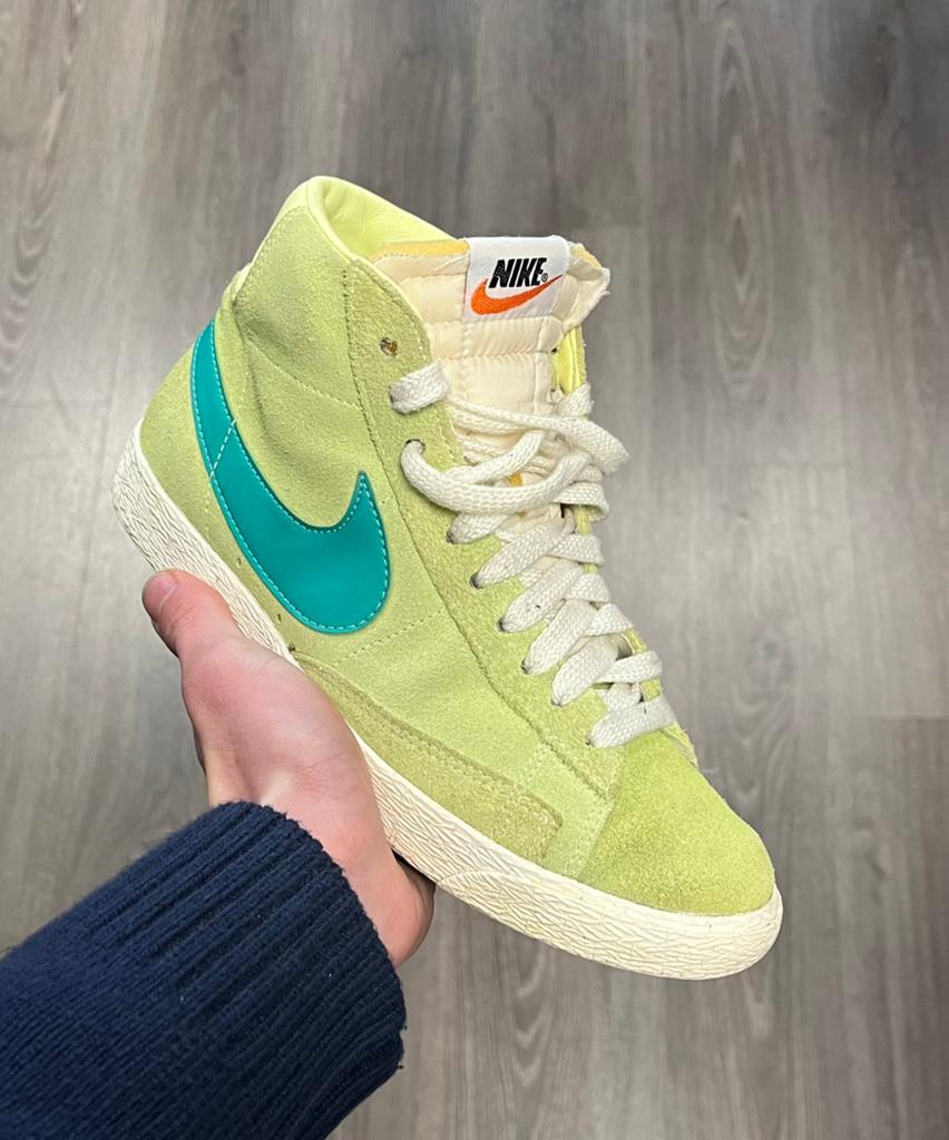 Nike Blazer Mid suede lime green sneakers - Maat 38, Ophalen of Verzenden, Groen, Sneakers of Gympen, Zo goed als nieuw