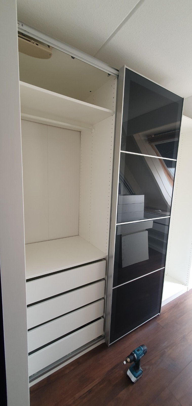 IKEA Pax Kast 150x236 cm met lades en hanggedeelte, Gebruikt, 200 cm of meer, 150 tot 200 cm, Ophalen of Verzenden