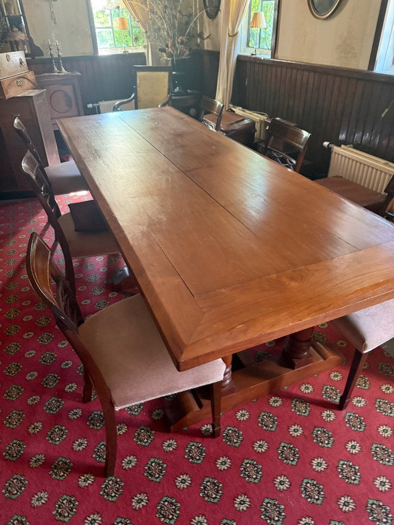 Grote houten eettafel - ideaal voor gezelschappen, Ophalen, Gebruikt, 100 tot 150 cm, Klassiek