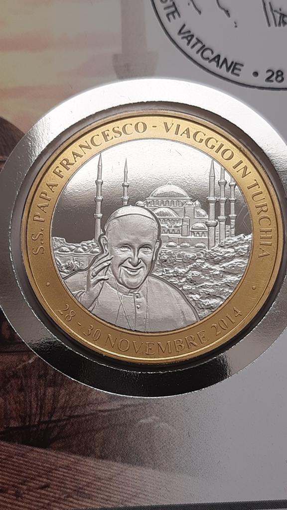 Vaticaanse medaille 2014, Paus Franciscus' bezoek aan Turkij, Ophalen of Verzenden, Overige materialen, Buitenland