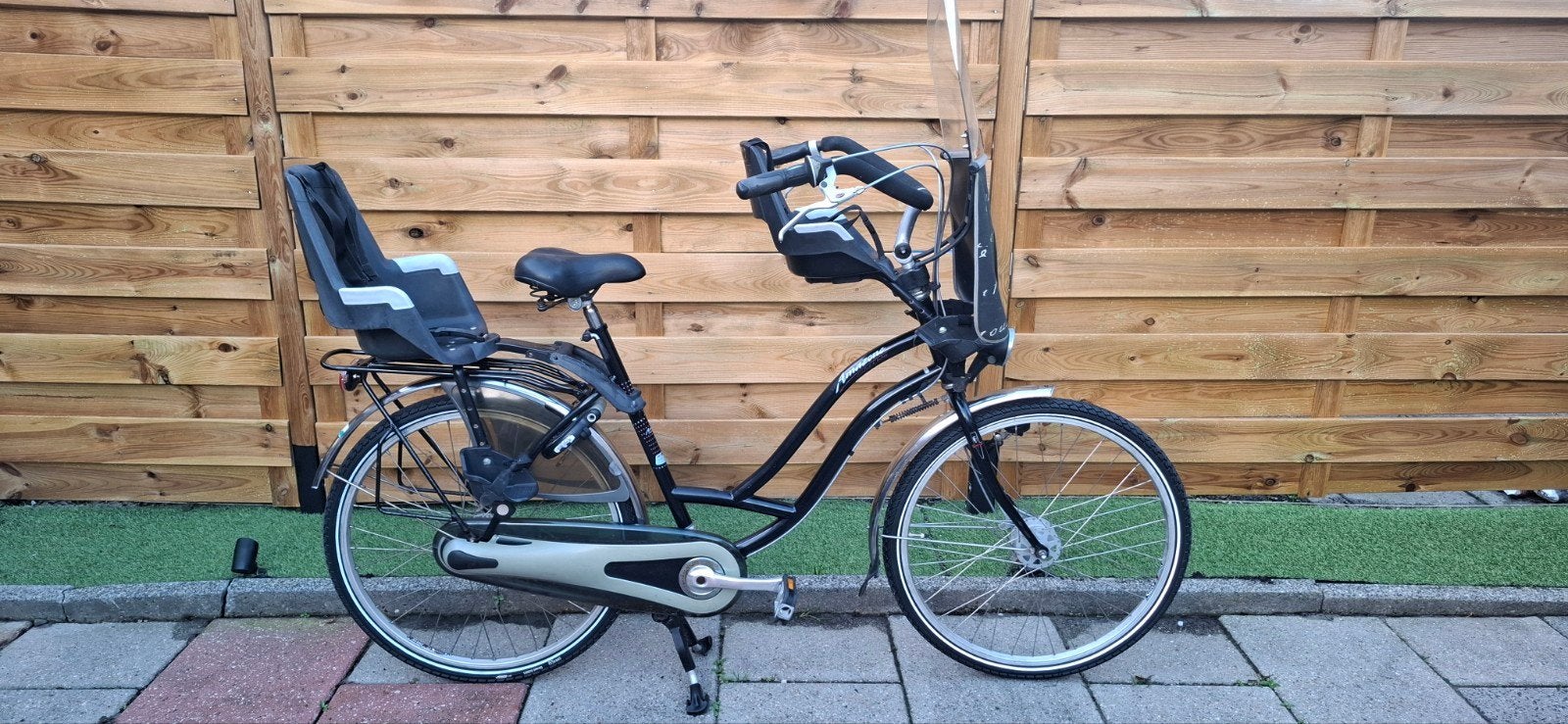 Sparta Amazone 26" 55cm moederfiets met Kinderzitjes, Ophalen, Sparta, Trommelrem, 53 tot 56 cm