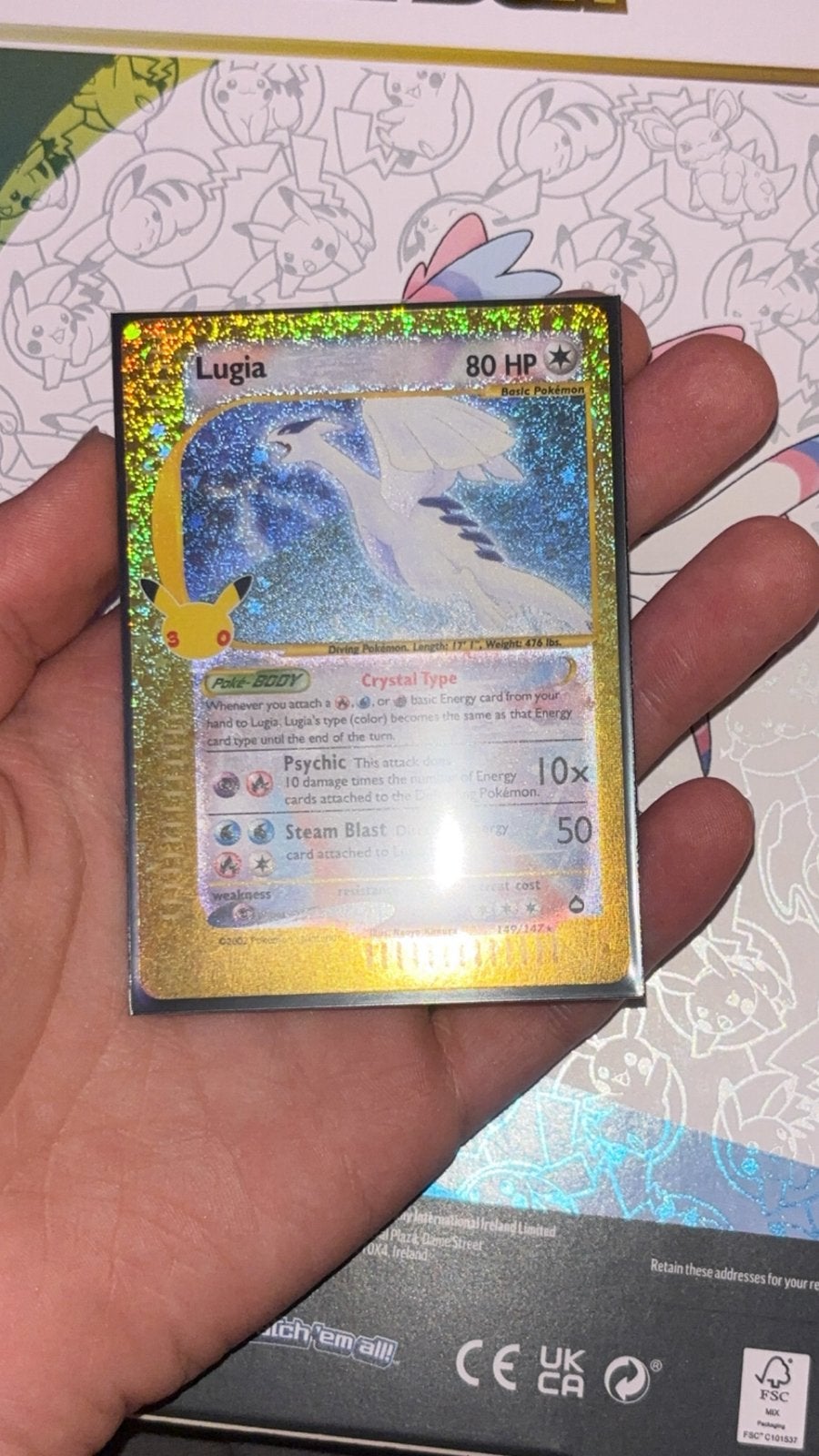 Pokémon 30th Anniversary Lugia 149/147 Holo Kaart, Ophalen, Zo goed als nieuw, Losse kaart, Foil