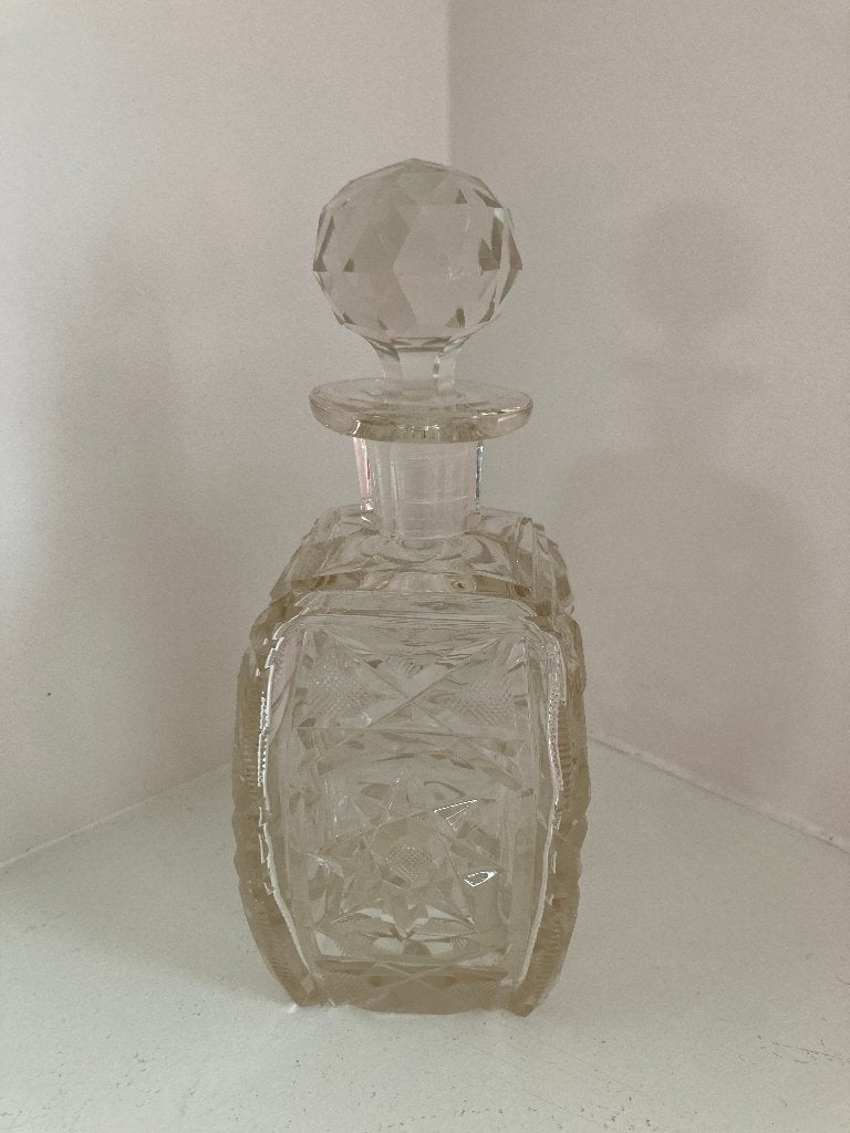 Brocante/vintage kristallen fles met stop, Antiek en Kunst, Ophalen of Verzenden