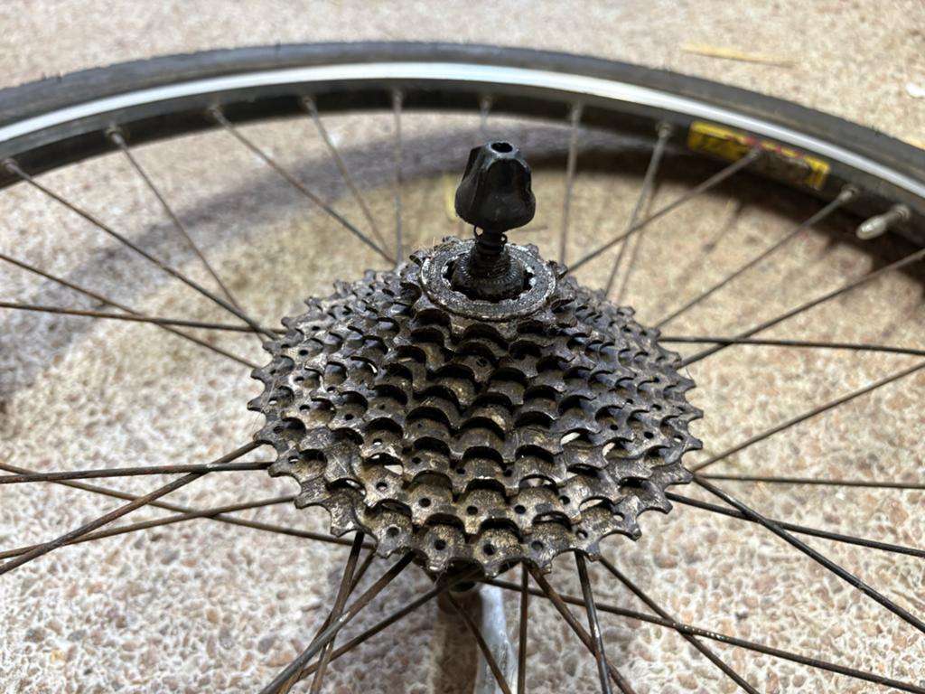 Fietswielen met banden en cassette - Gebruikt, Gebruikt, Aluminium, Stadsfiets, Ophalen