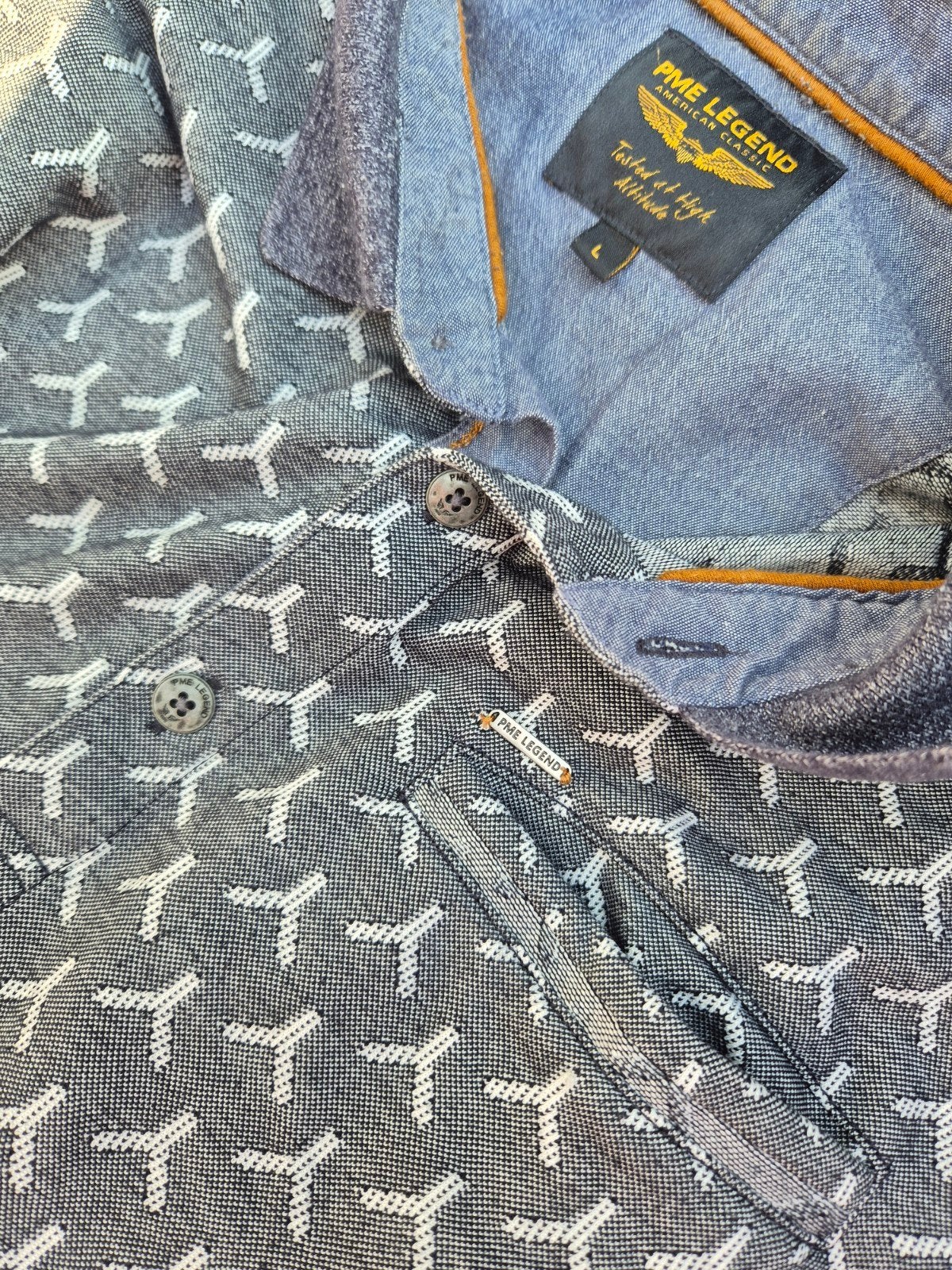 Pme Legend Pall Mall polo shirt prints Maat L, Maat 52/54 (L), Blauw, ., Ophalen of Verzenden
