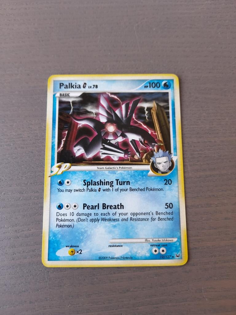2009 platinum 12/127 palkia holo, Hobby en Vrije tijd, Verzamelkaartspellen | Pokémon, Ophalen of Verzenden, Gebruikt, Losse kaart