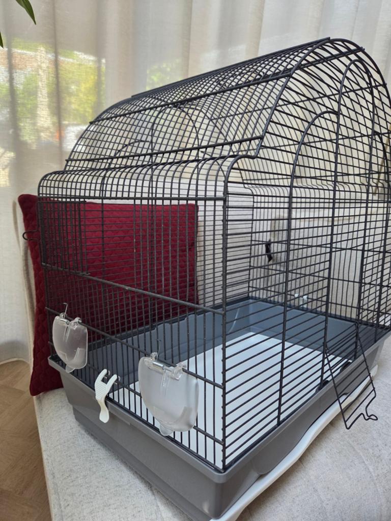 Vogel kooi Ranzijn + accessoires, Ophalen, Zo goed als nieuw, Metaal, Vogelkooi