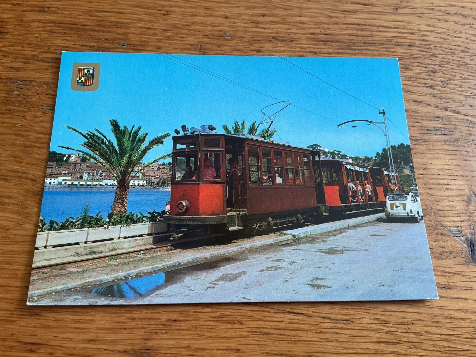 Y14 Mallorca tram Fiat 500, Ophalen of Verzenden, Zo goed als nieuw, Tram, Kaart of Prent