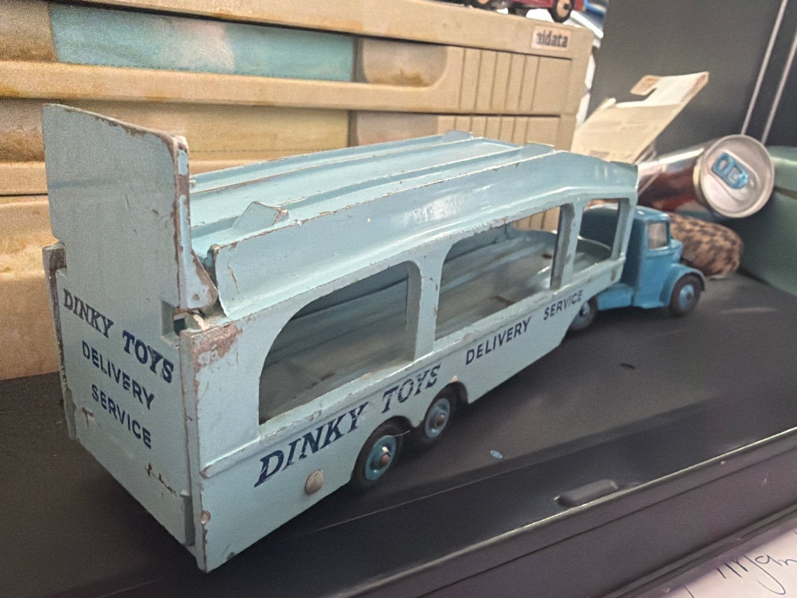 Dinky Toys Bedford 1/43 Pullmore Autotransporter, Gebruikt, Dinky Toys, Ophalen of Verzenden, X