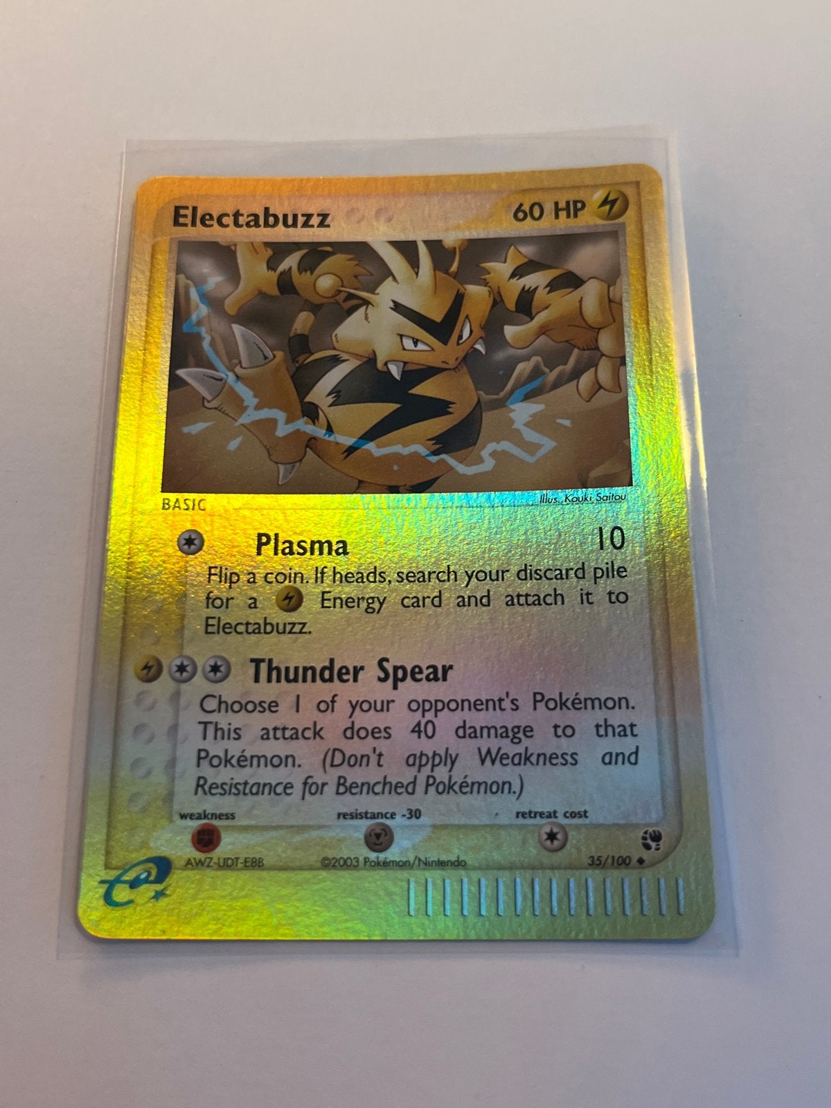 Electabuzz Holo Rare 35/100 EX Sandstorm Pokémon Kaart, Ophalen of Verzenden, Zo goed als nieuw, Losse kaart, Foil
