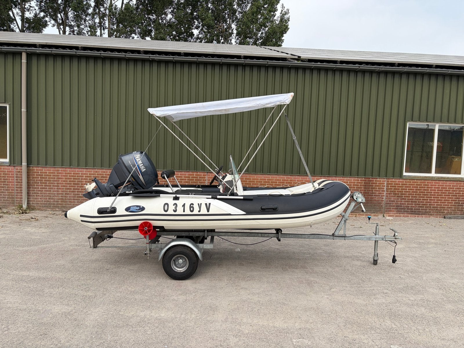 HIBO rubberboot met Yamaha 25pk (2007), Ophalen, Hibo, Gebruikt, Inclusief motor