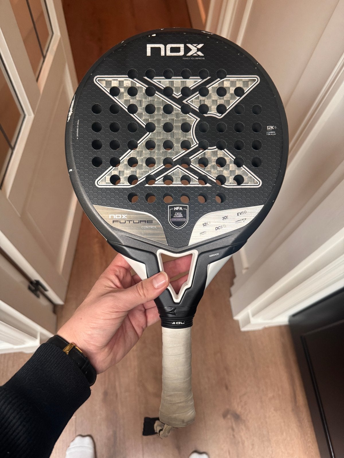 Nox Future Control 12K Alum Padelracket, Ophalen of Verzenden, Zo goed als nieuw, Padelracket