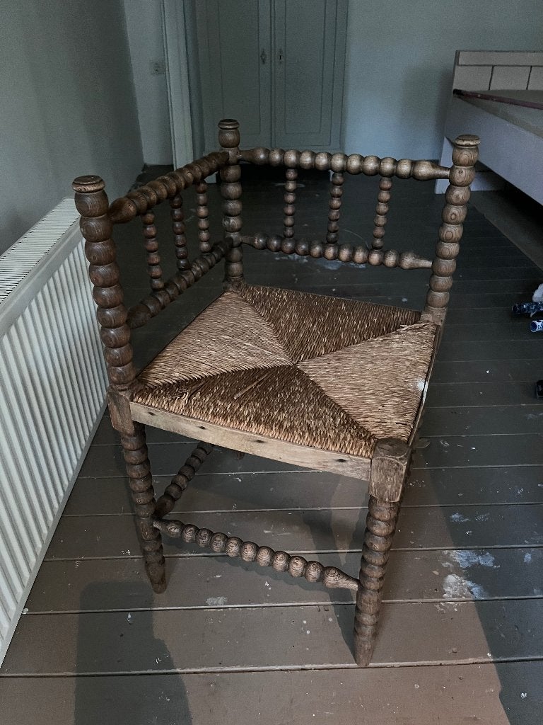 Leuk vintage stoeltje, Huis en Inrichting, Stoelen, Ophalen, Gebruikt, Bruin, Hout
