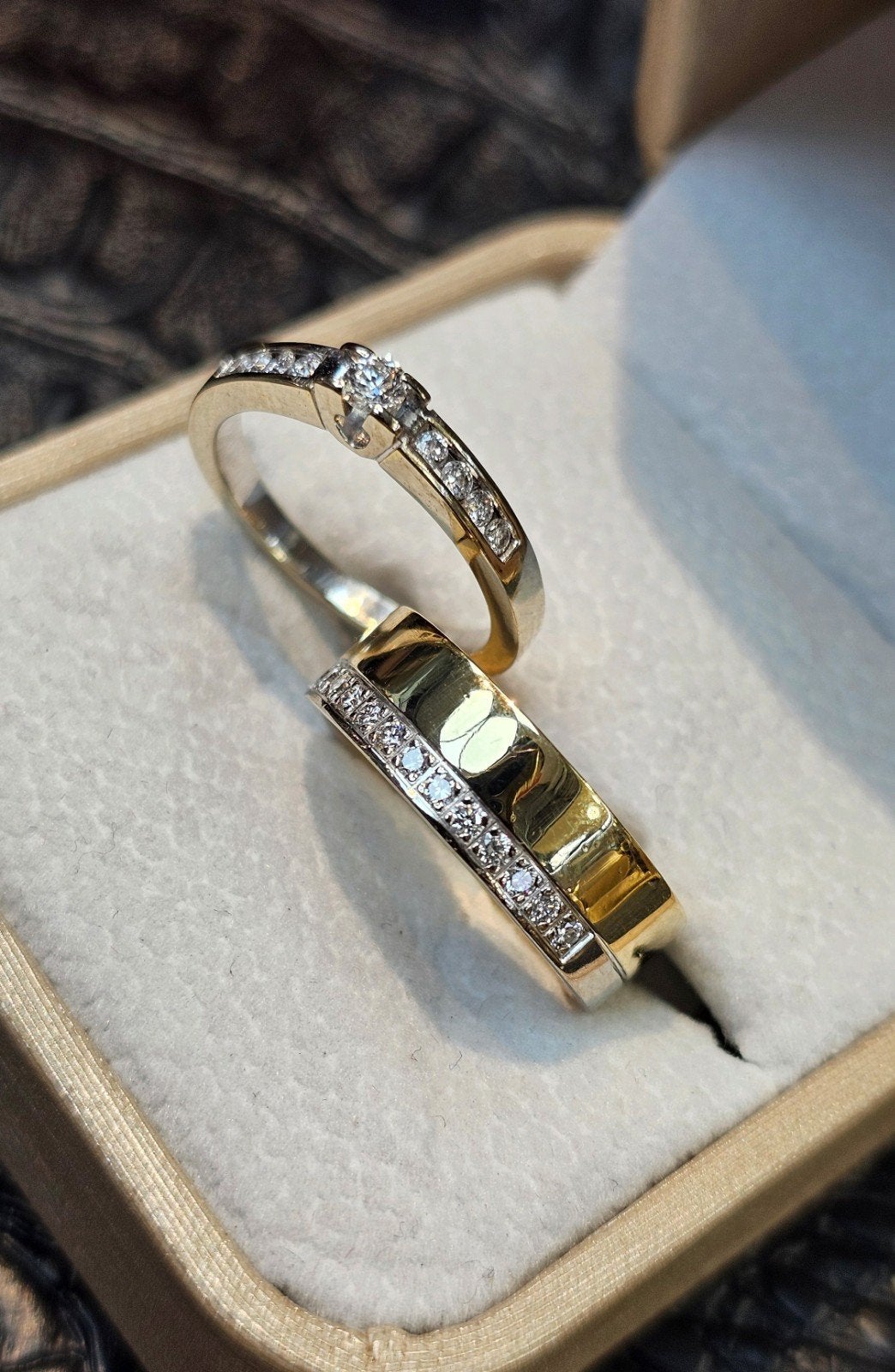 Diamant combi ring 14k 0.30ct
