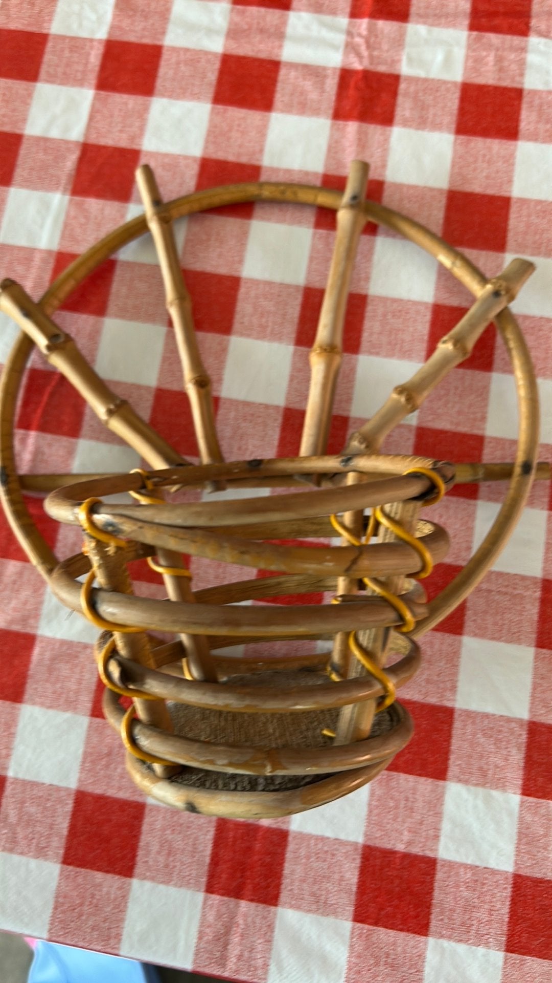 Vintage bamboe plantenhanger, Ophalen