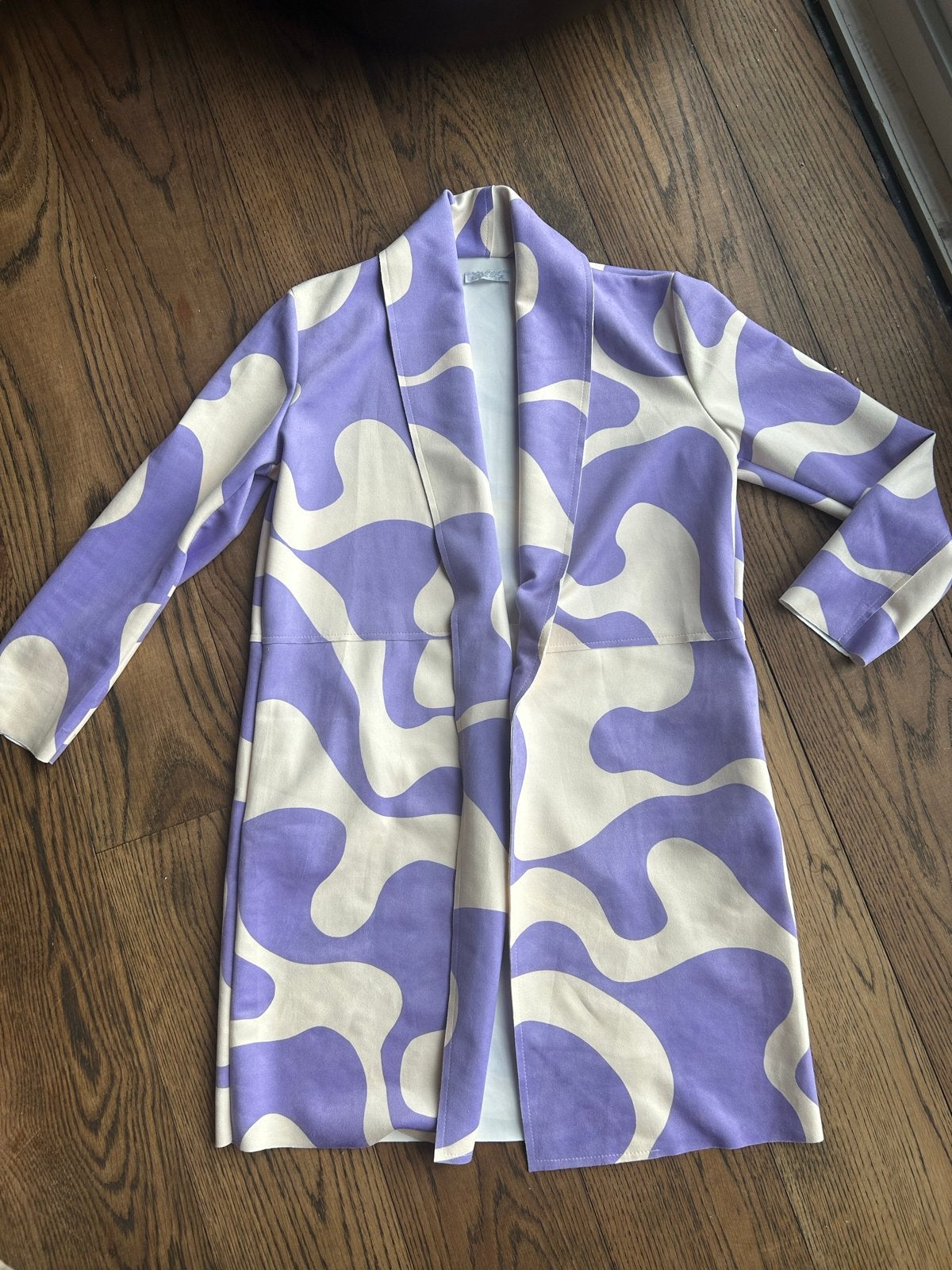 jas kolbert met abstract patroon mt 44, Kleding | Dames, Verzenden, Zo goed als nieuw, Maat 42/44 (L), Paars