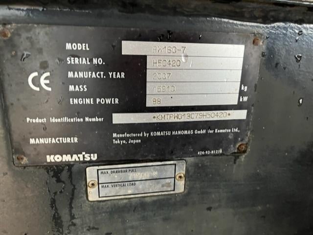 Foto 4 van Bakcilinder Komatsu PW160 met linken