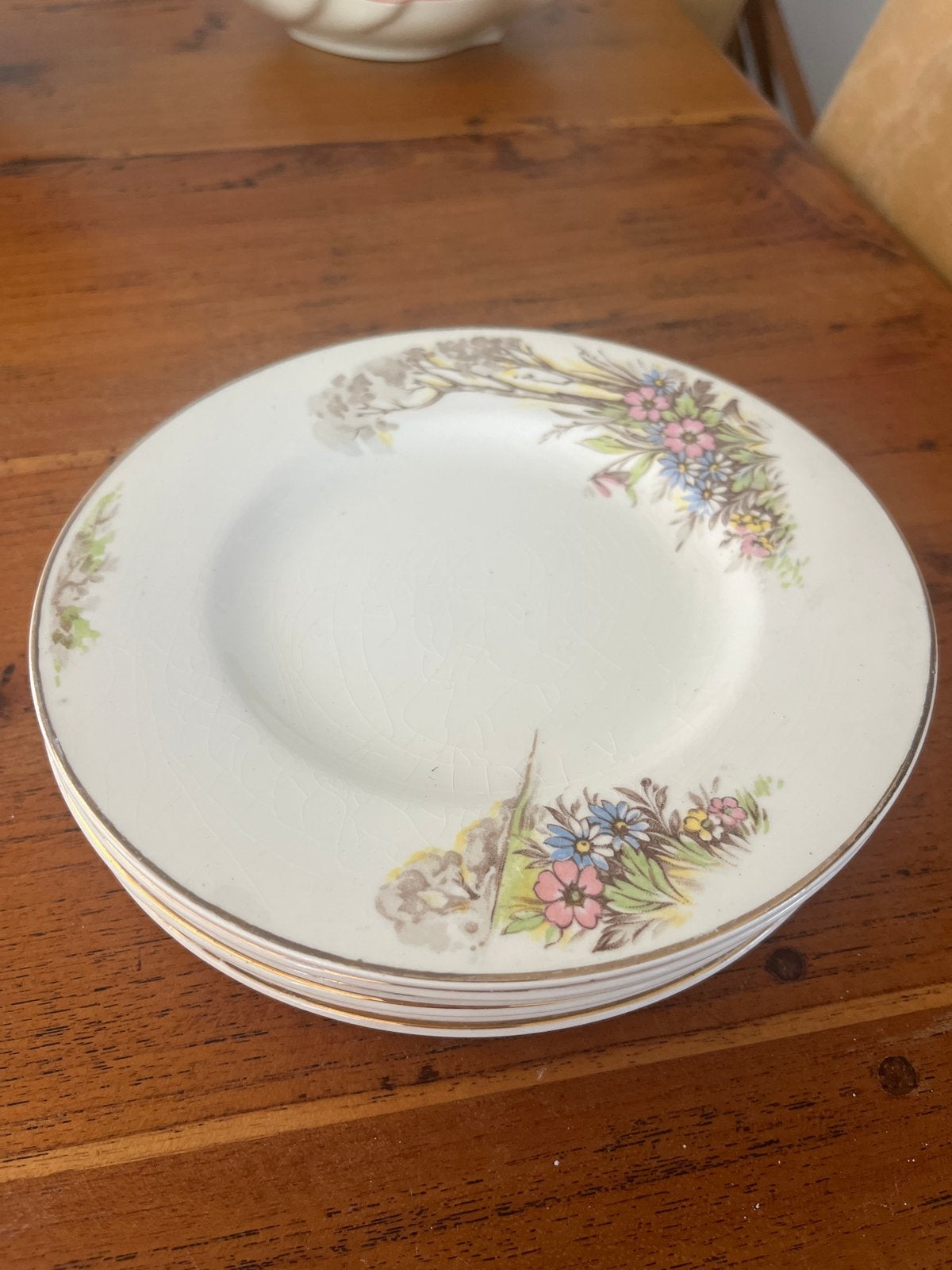 Set van 6 vintage Barratts Staffordshire borden, Antiek en Kunst, Ophalen