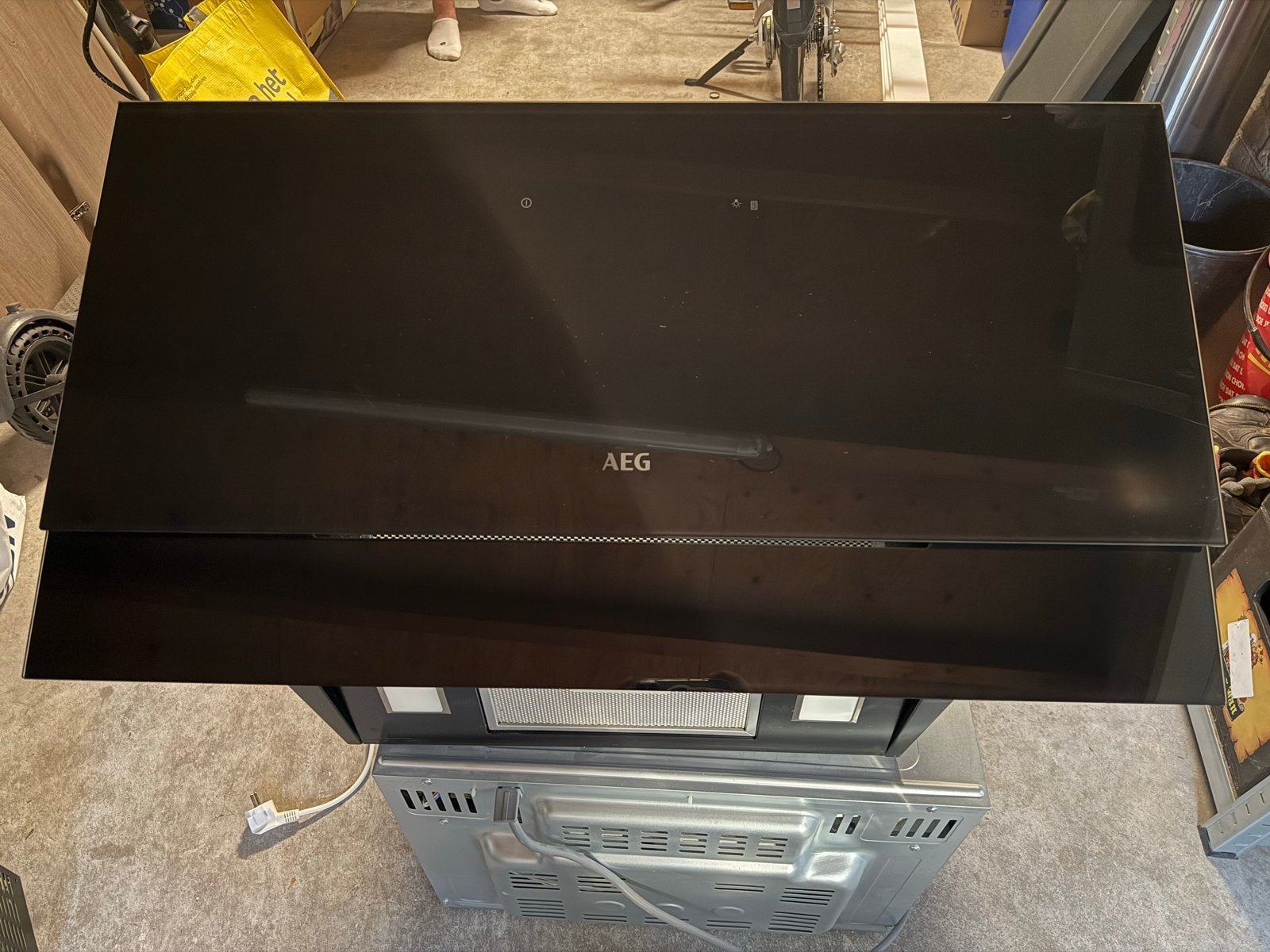 AEG DVE5971HB Afzuigkap - Zwart, Ophalen, Wandschouwkap, Zo goed als nieuw, Motor