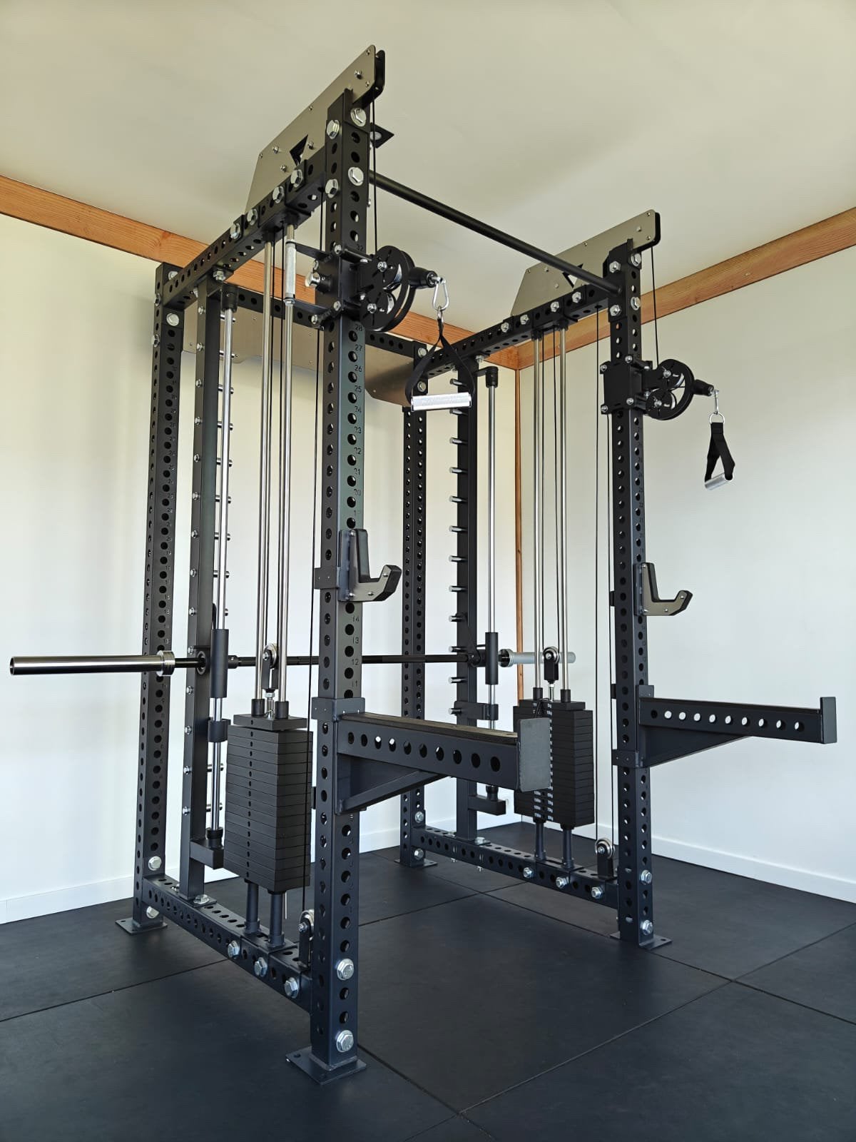 Power Rack met Smith Machine, dubbele pulley, pull up bar, Sport en Fitness, Overige typen, Nieuw, Ophalen of Verzenden, .