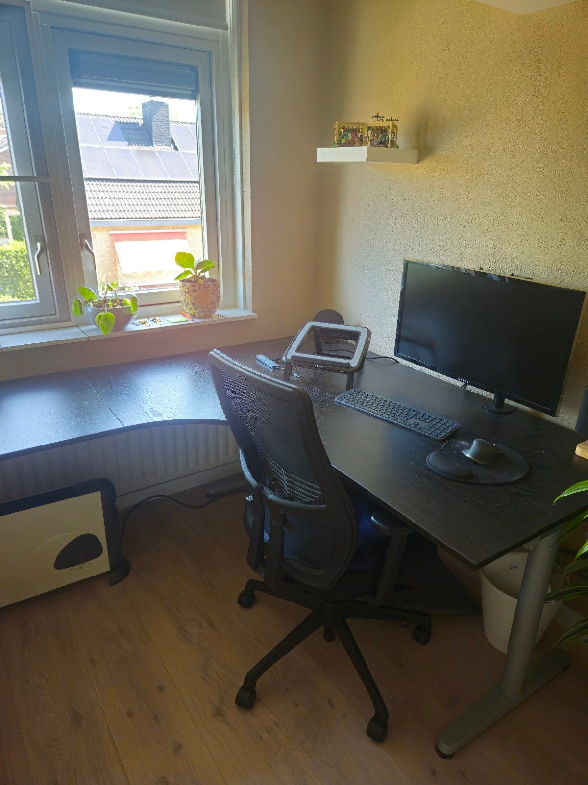 Zwart hoekbureau, Huis en Inrichting, Ophalen, Zwart, Gebruikt, Hout