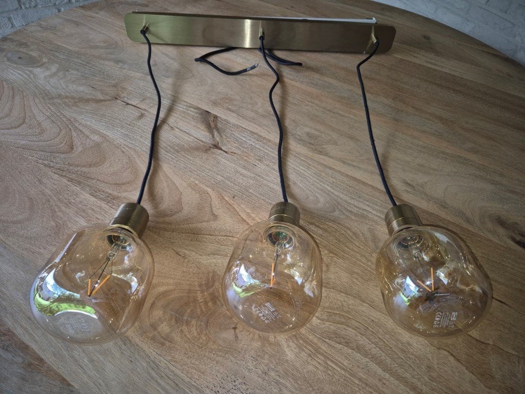 hanglamp 3 pendels, Ophalen, E27 (groot), Zo goed als nieuw, Industrieel/ landelijk
