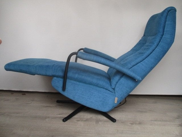 NIEUWSTAAT Prominent C100 stof blauw elektr. medium, Ophalen of Verzenden, Zo goed als nieuw, Hout, 50 tot 75 cm