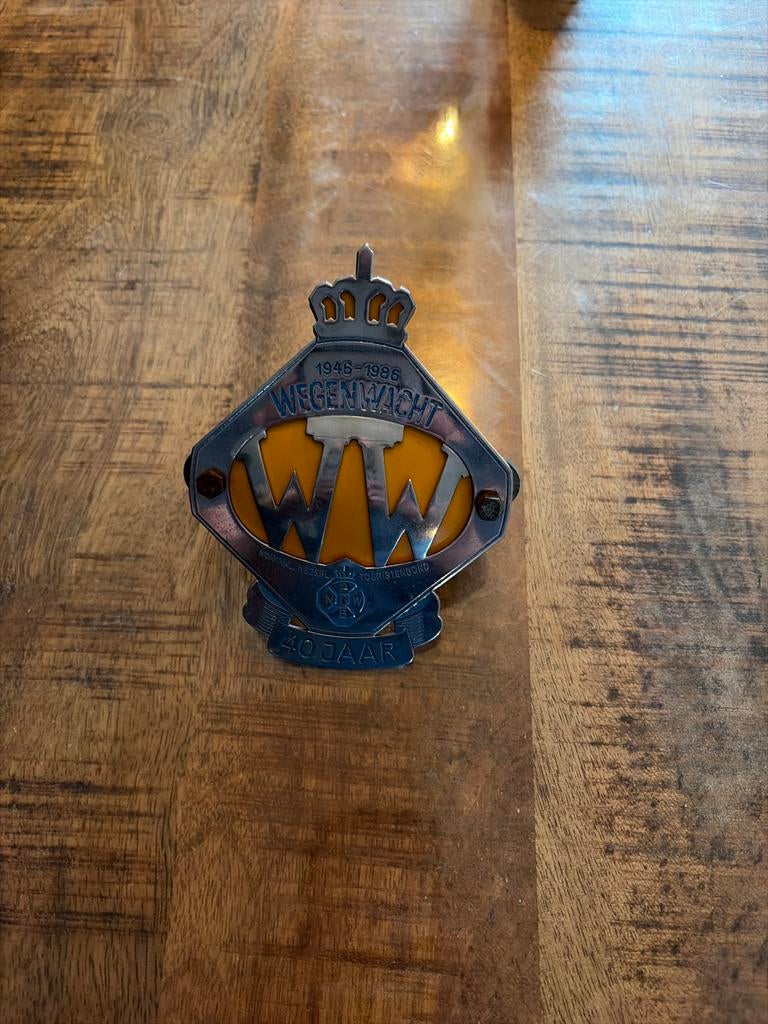 ANWB Wegenwacht 40 Jaar Jubileum Auto Plaquette 1946-1986, Ophalen of Verzenden, Gebruikt