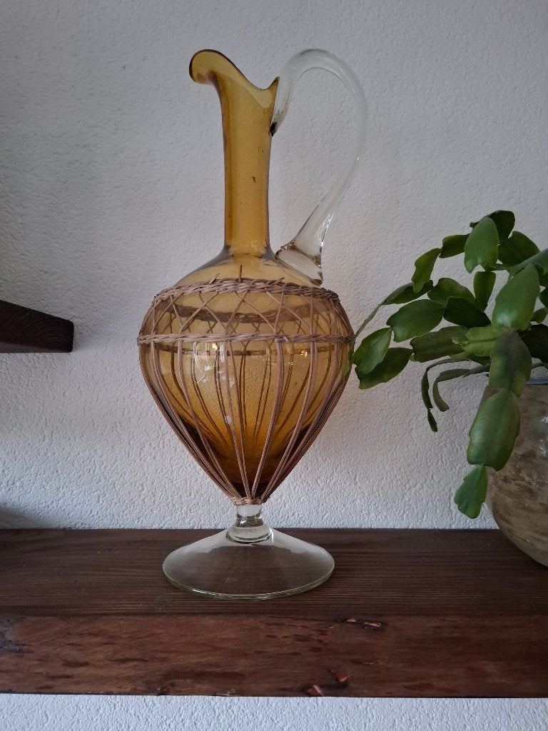 Vintage Italiaanse karaf wijnfles, Antiek en Kunst, Ophalen of Verzenden