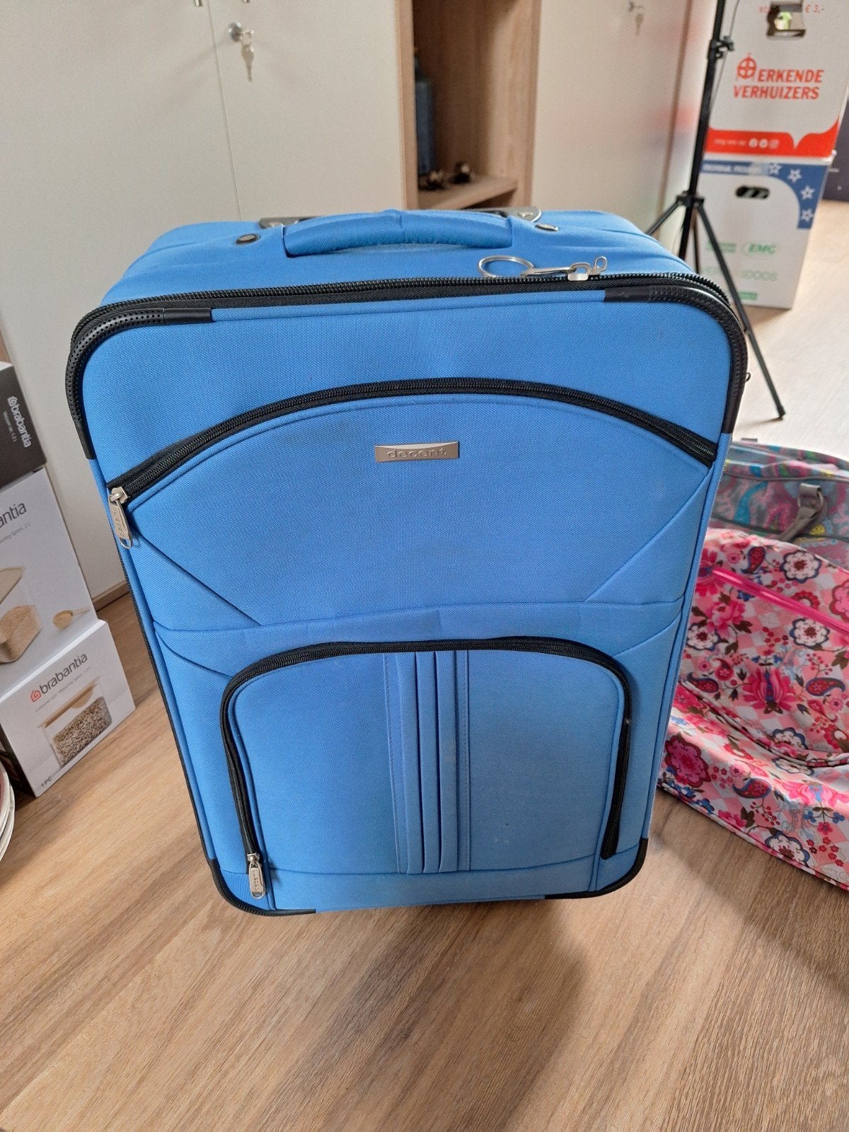 Decent reiskoffer - Blauw - Gebruikt, 40 tot 60 cm, Wieltjes, Gebruikt, 20 tot 30 cm