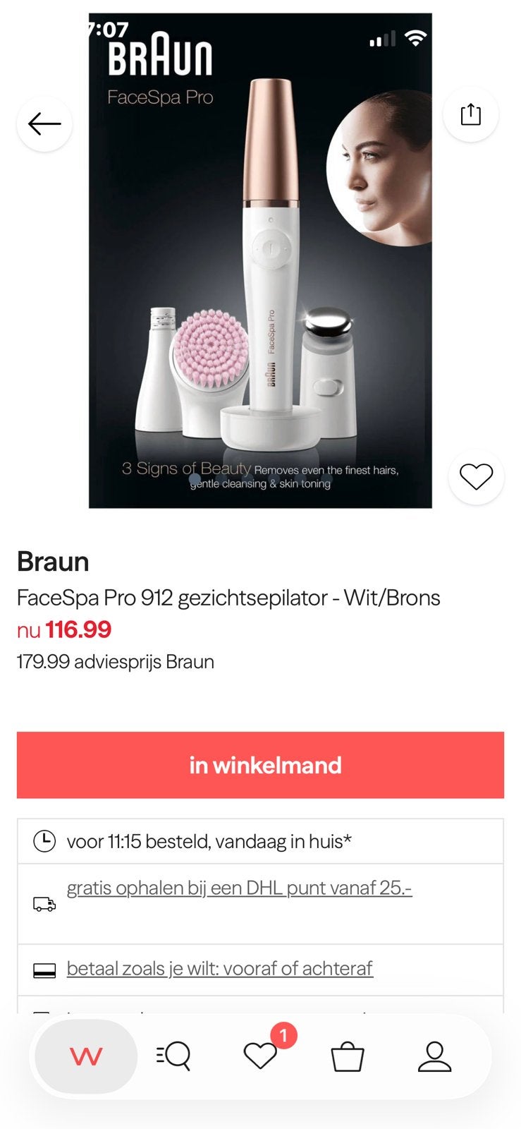 Braun FaceSpa pro 912, Ophalen of Verzenden, Nieuw, Wit, Gehele gezicht
