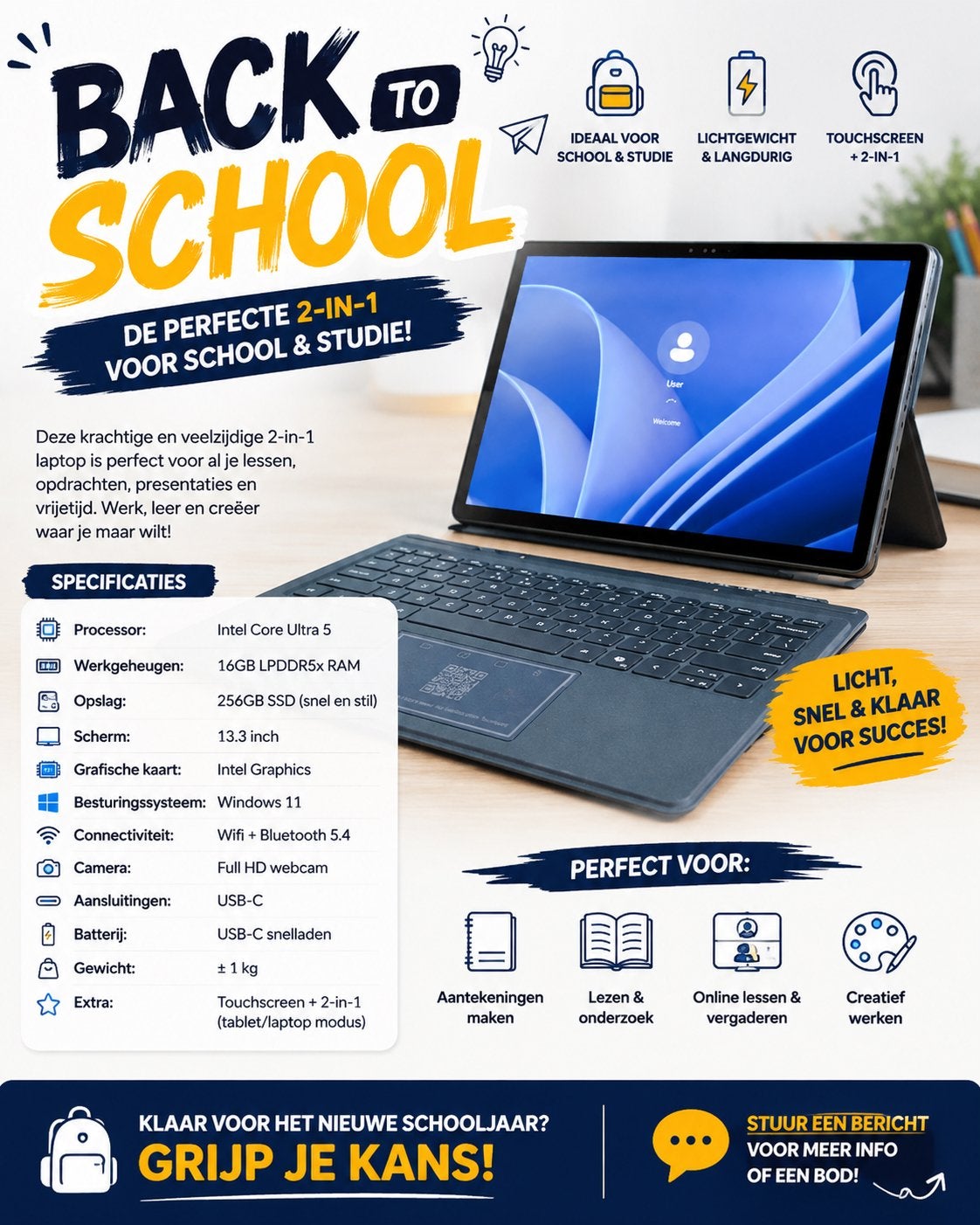 Dell Latitude 7350 – 2-in-1 Touchscreen Laptop, Ophalen of Verzenden