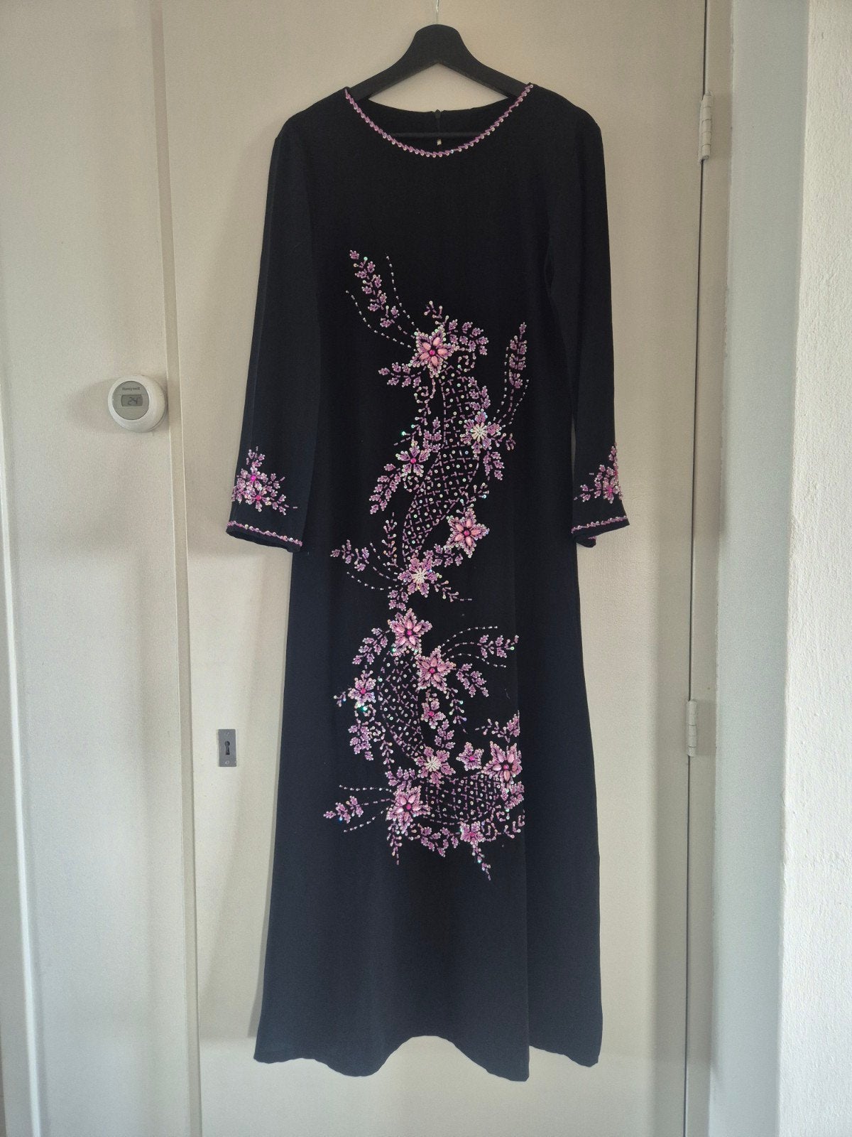 Zwarte abaya/jurk, Zwart, Ophalen of Verzenden, Zo goed als nieuw, Maat 36 (S)
